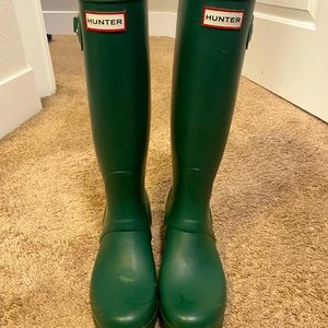 Hunter Original Tall Rain Boots Green Size 7 (38)